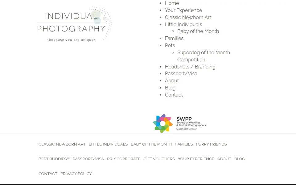 Screenshot of individualphotography.co.uk