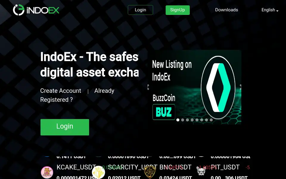 Screenshot of indoex.io