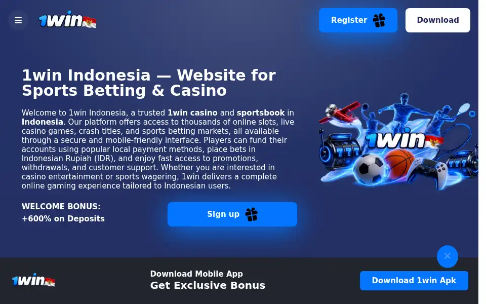 Screenshot of indonesia-1win.com