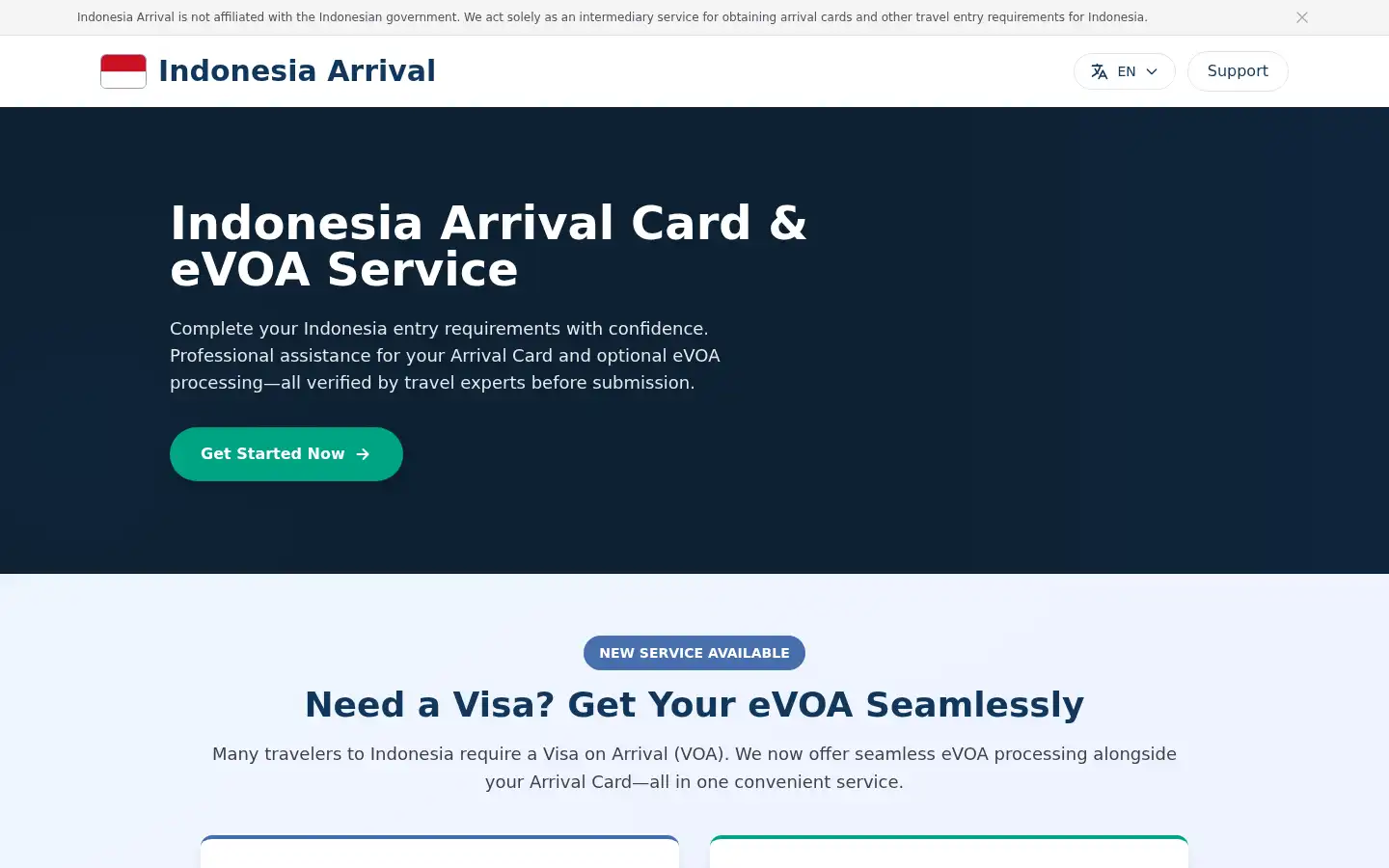 Screenshot of indonesia-arrival.com