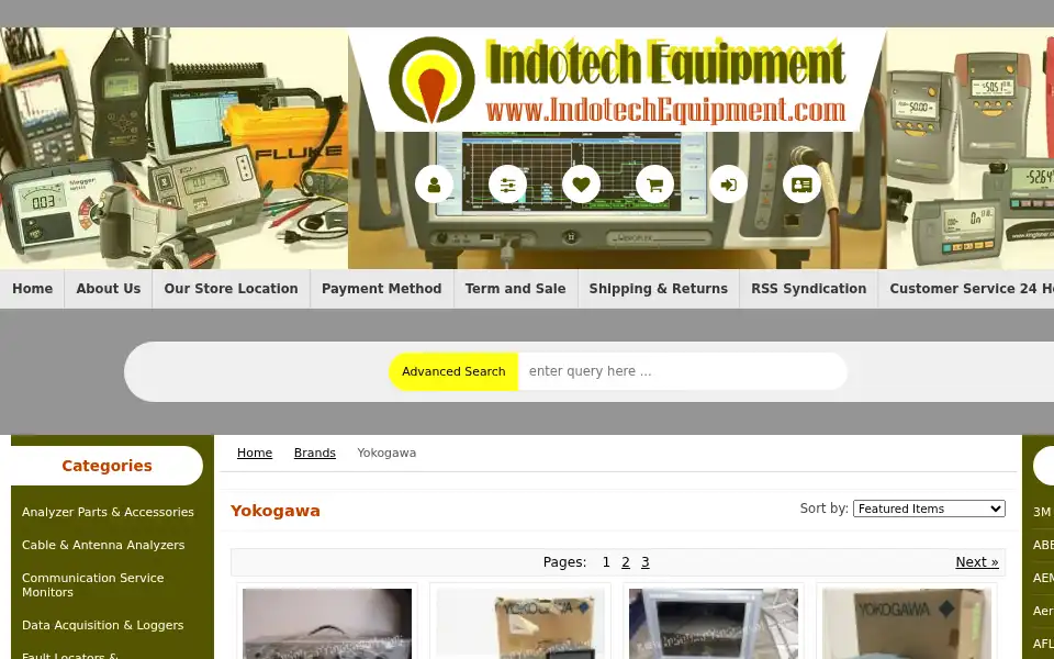 Screenshot of indotechequipment.com