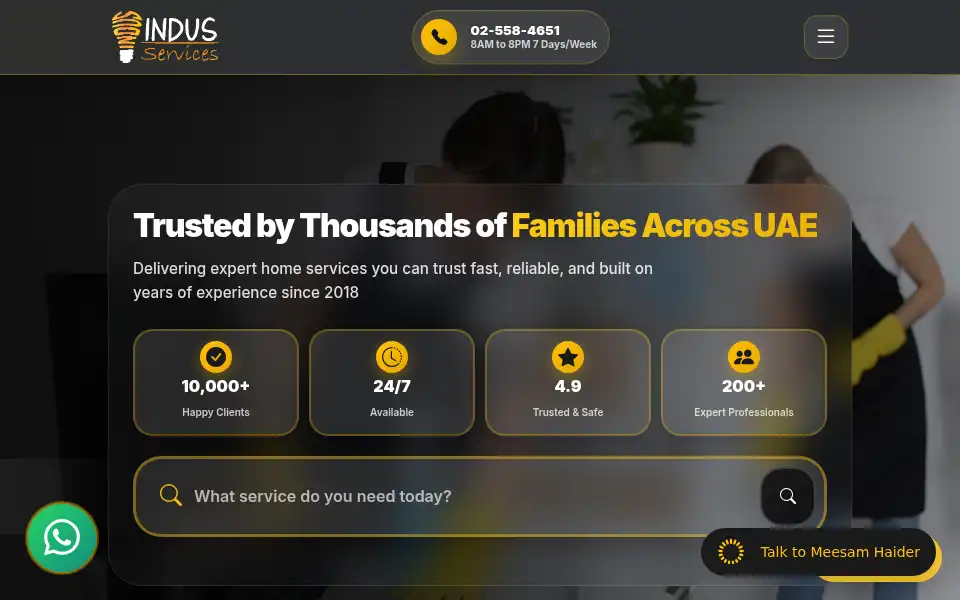 Screenshot of indusservices.ae