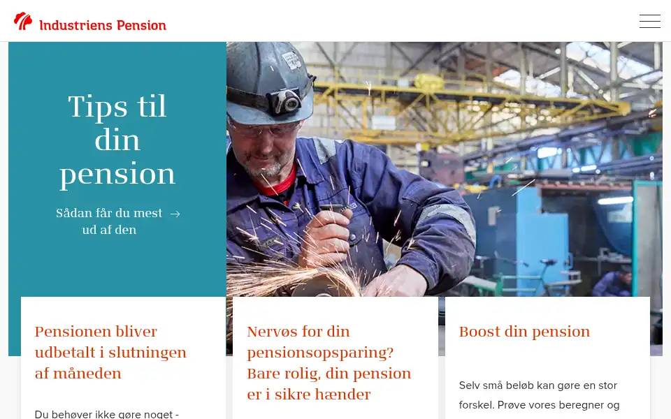 Screenshot of industrienspension.dk