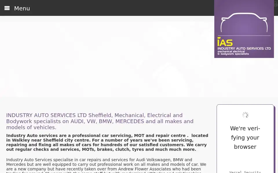 Screenshot of industryautoservices.co.uk