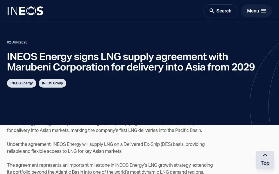 Screenshot of ineos.com