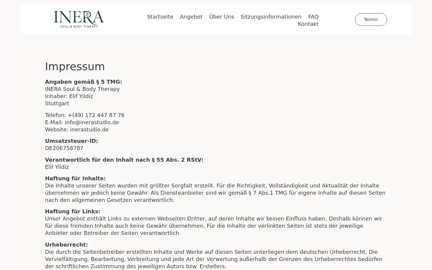Screenshot of inerastudio.de