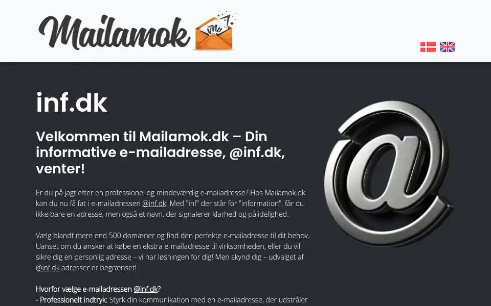 Screenshot of inf.dk