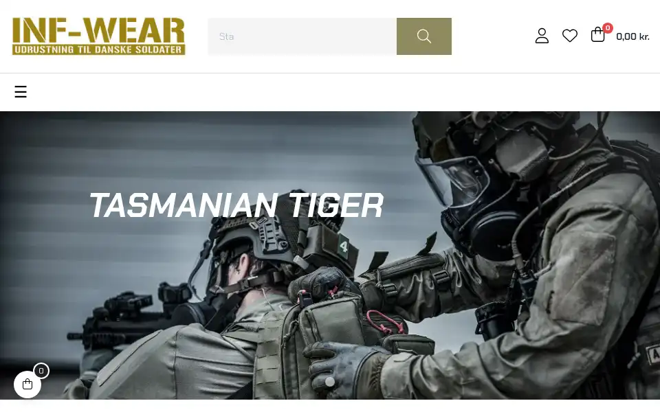 Screenshot of inf-wear.dk