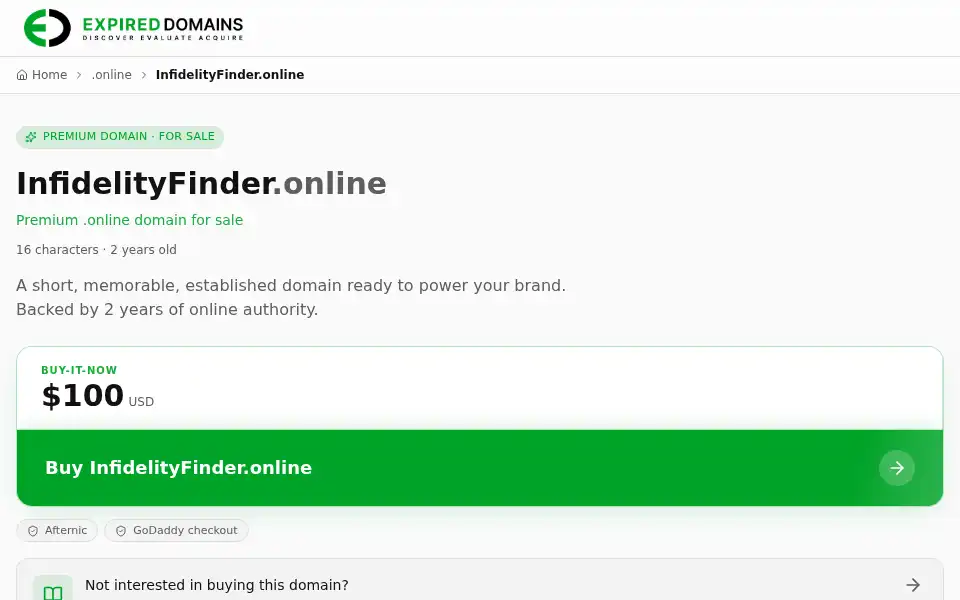 Screenshot of infidelityfinder.online