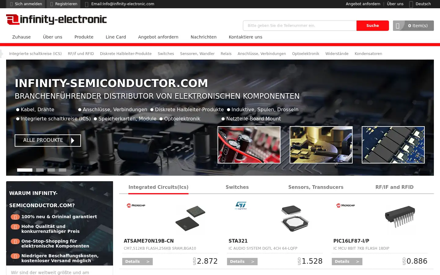 Screenshot of infinite-electronic.de
