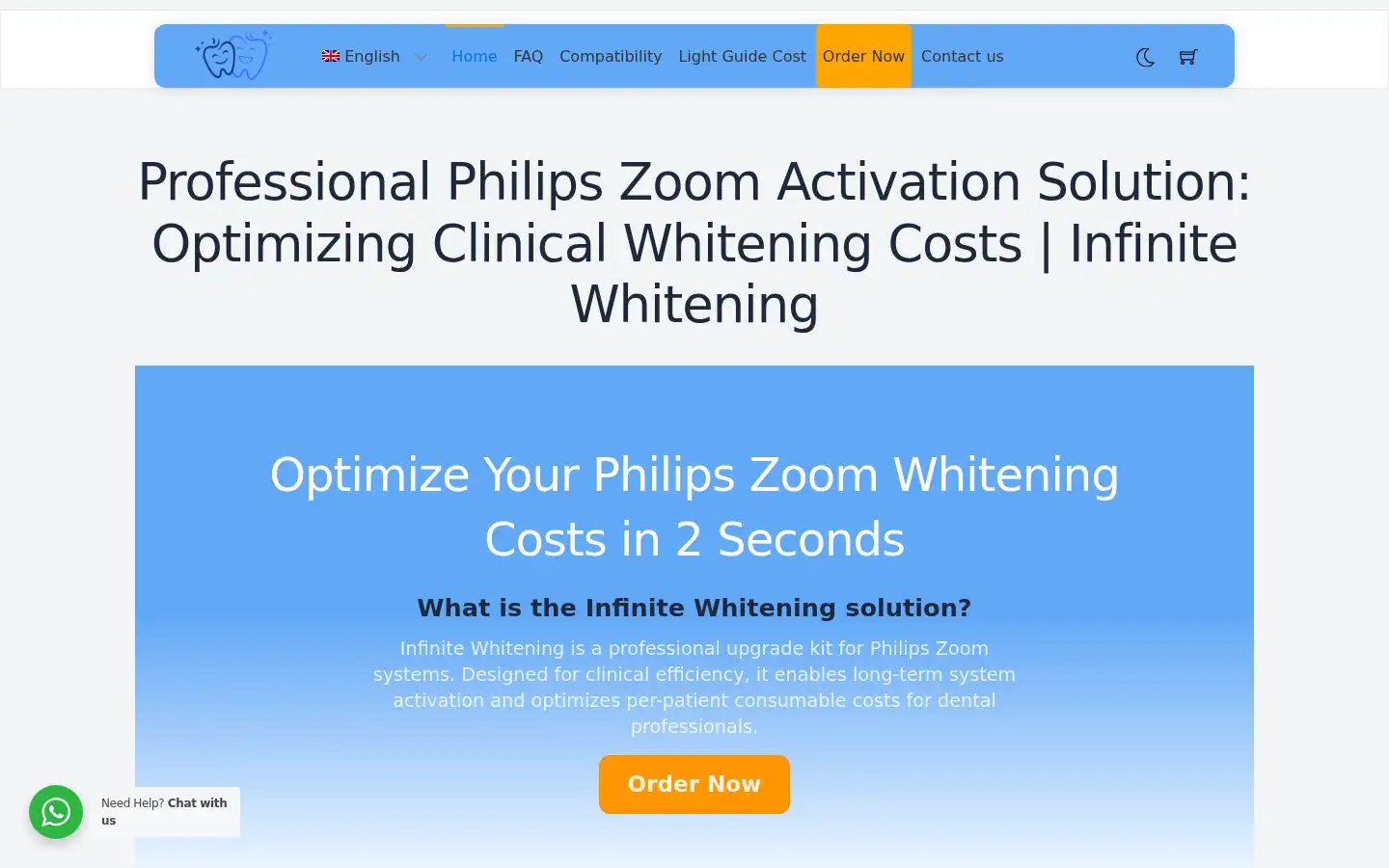 Screenshot of infinite-whitening.com