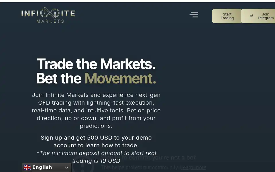 Screenshot of infinitemarkets.trade