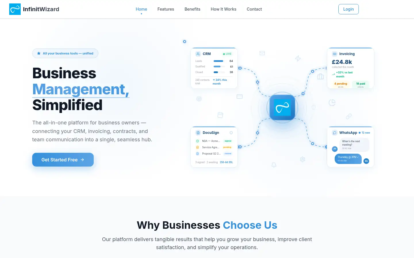 Screenshot of infinitwizard.io