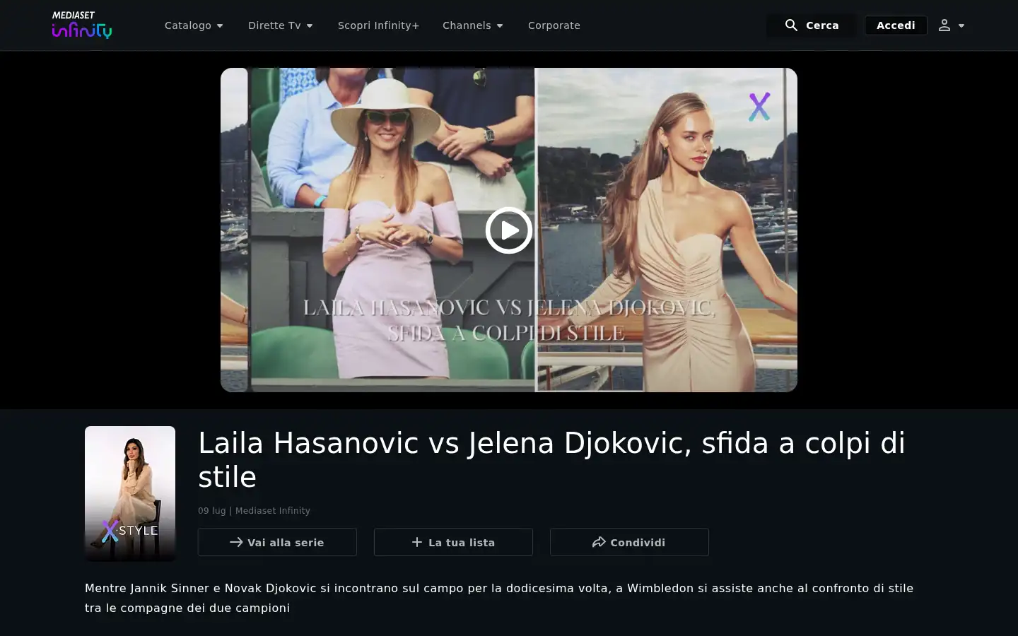 Screenshot of infinitytv.it