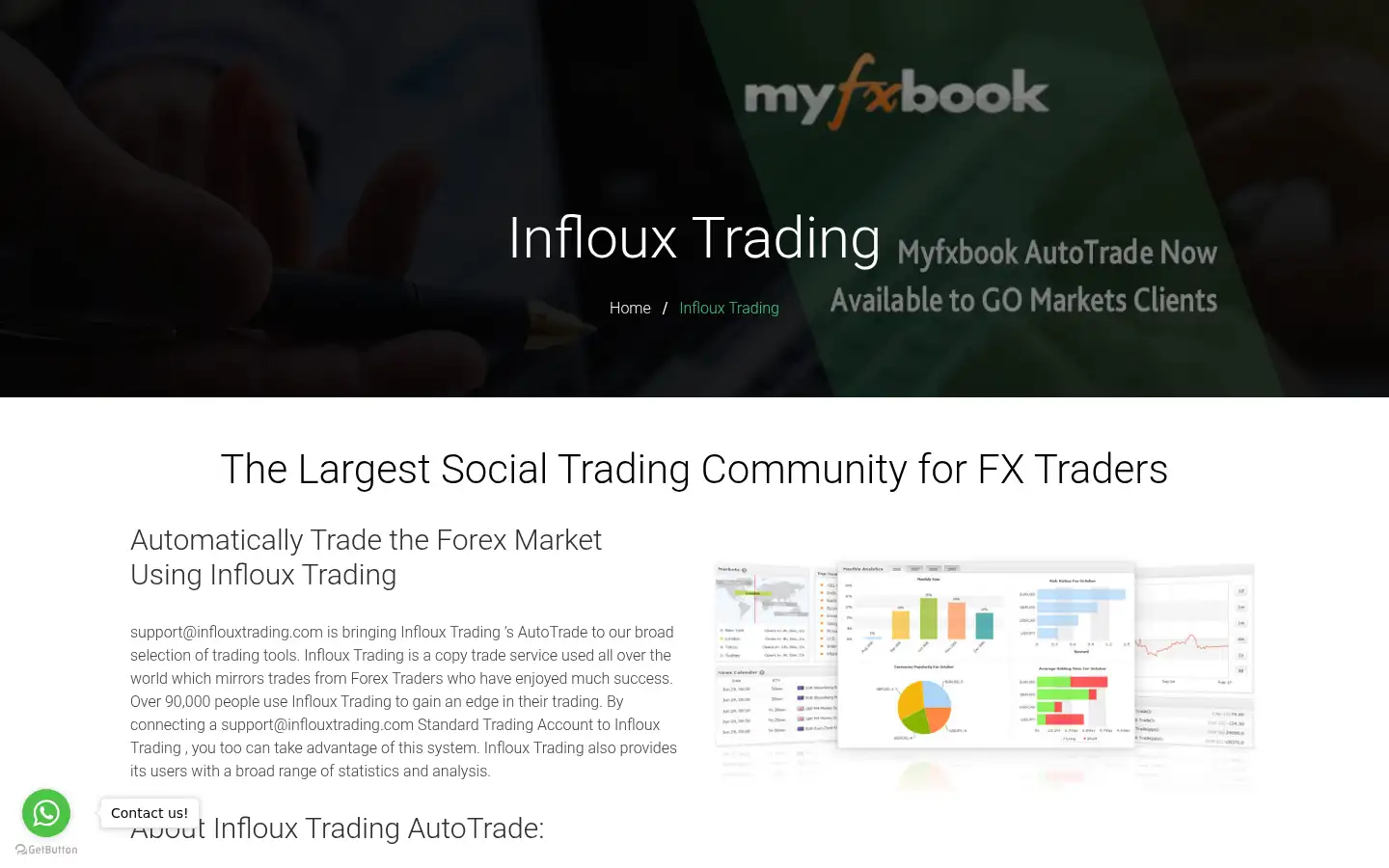 Screenshot of inflouxtrading.com