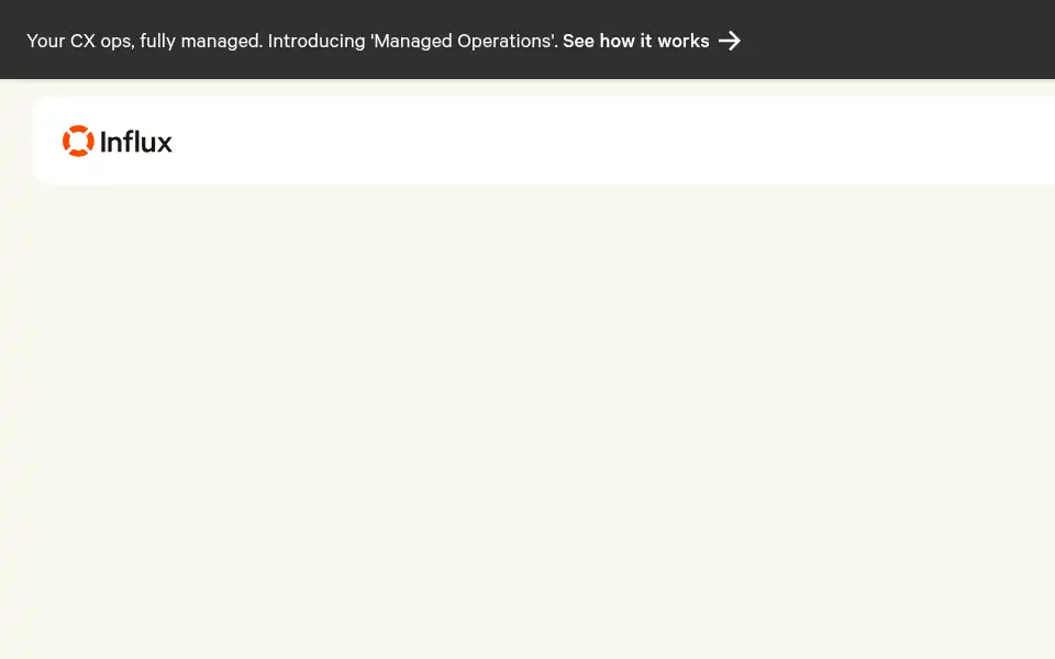 Screenshot of influx.com