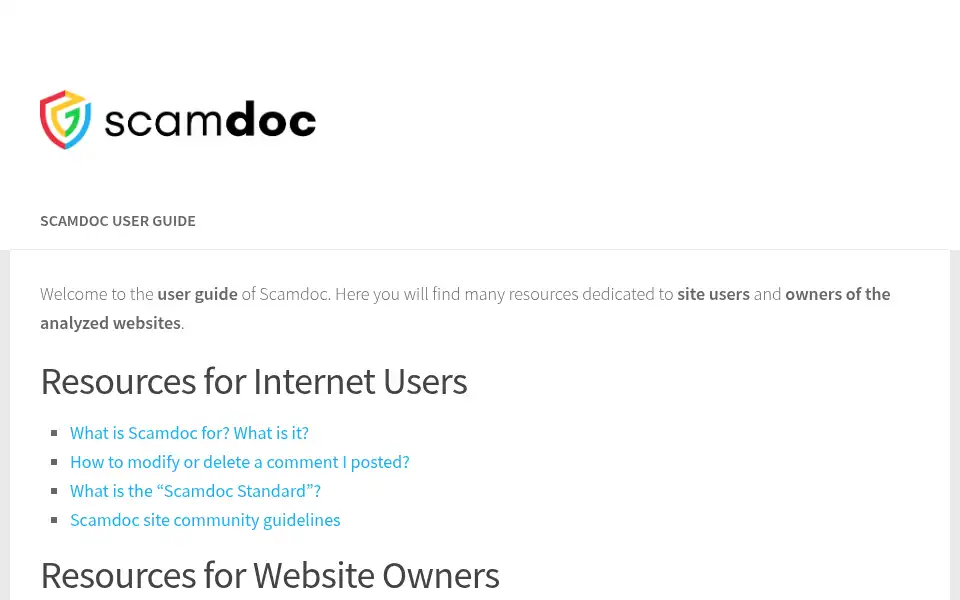 Screenshot of info.scamdoc.com