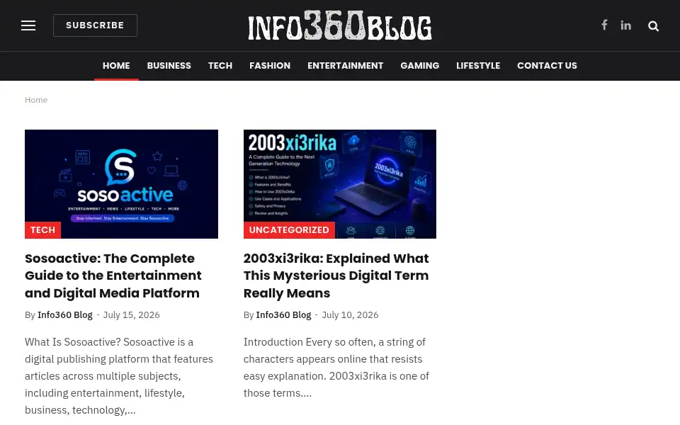 Screenshot of info360blog.com