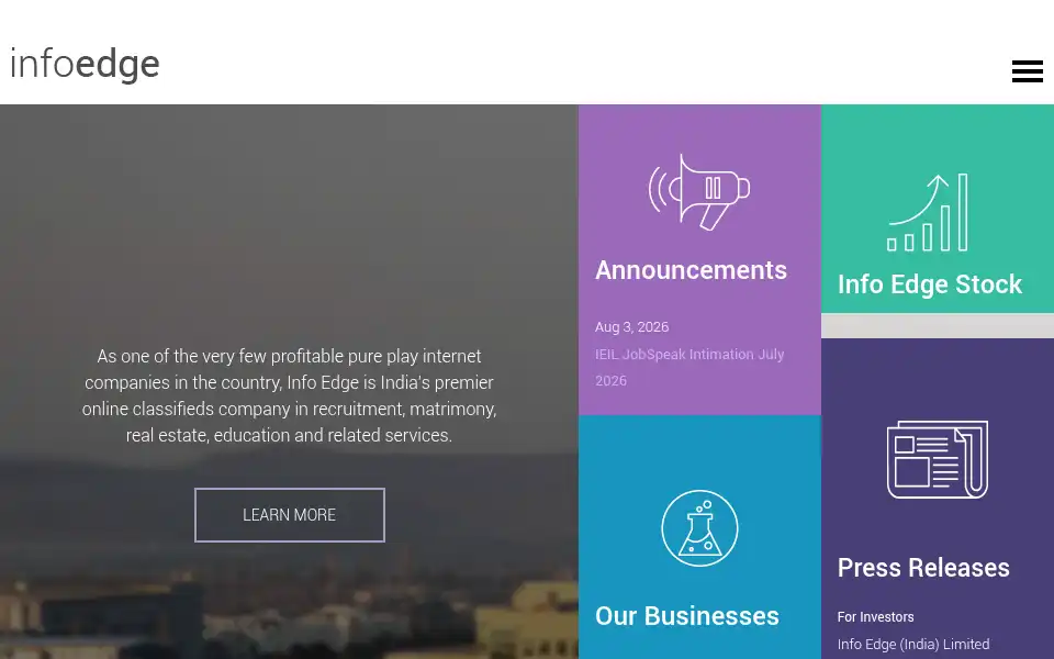 Screenshot of infoedge.com