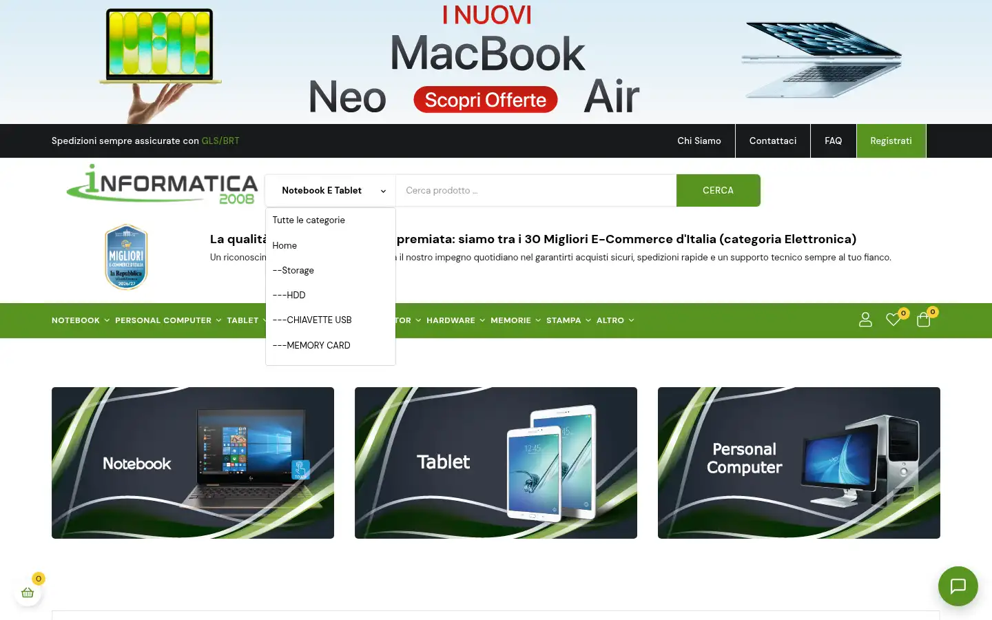 Screenshot of informatica2008.it