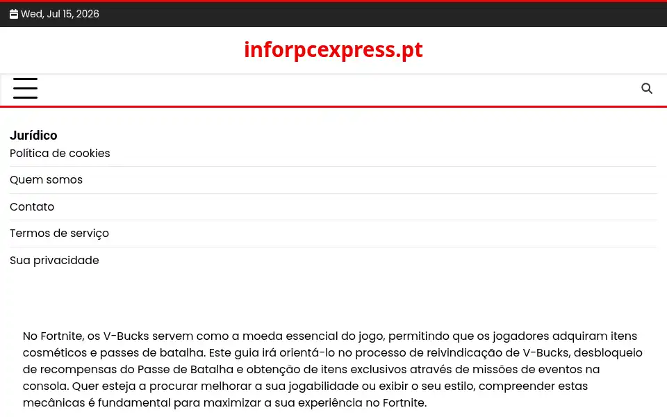 Screenshot of inforpcexpress.pt