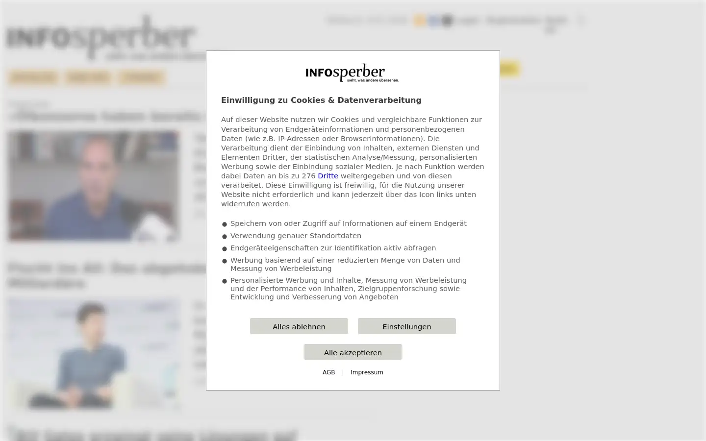 Screenshot of infosperber.ch