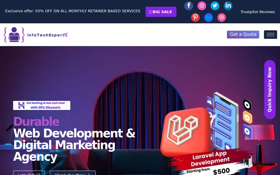 Screenshot of infotechexpertx.com