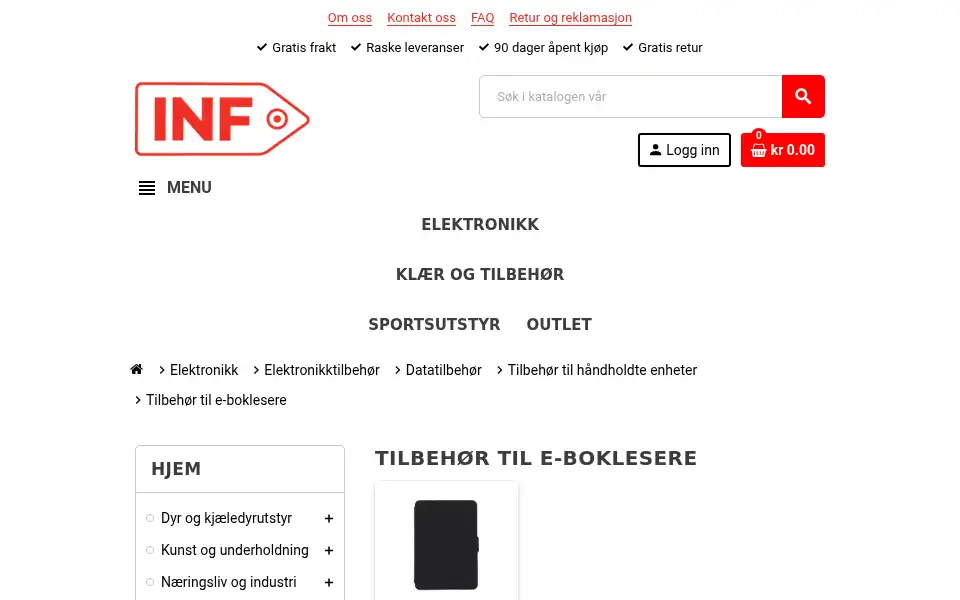 Screenshot of infshop.no