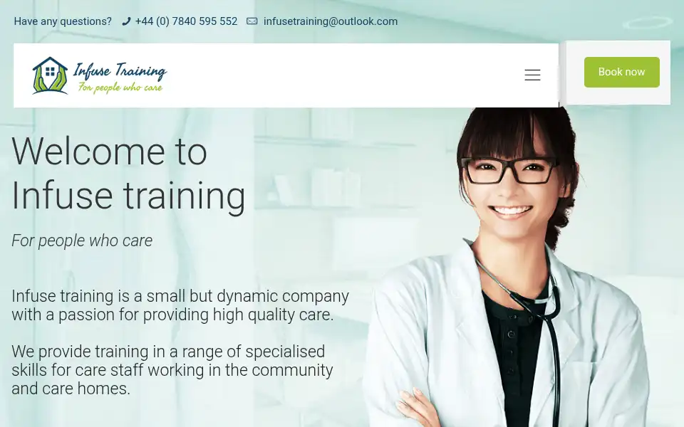 Screenshot of infuse-training.com
