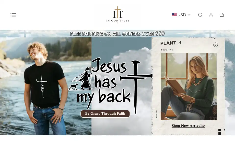Screenshot of ingodtrustapparel.com