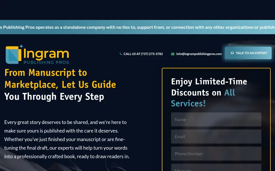Screenshot of ingrampublishingpros.com