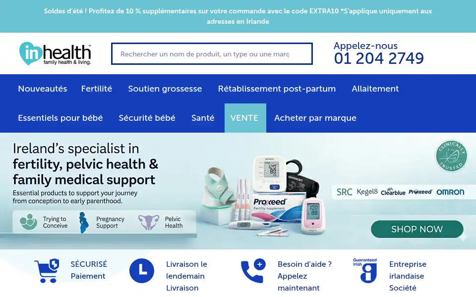 Screenshot of inhealth.ie