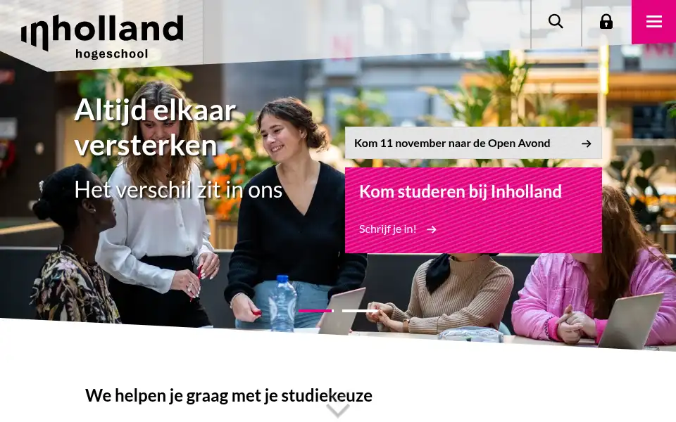 Screenshot of inholland.nl