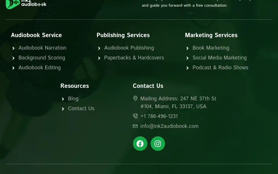 Screenshot of ink2audiobook.com