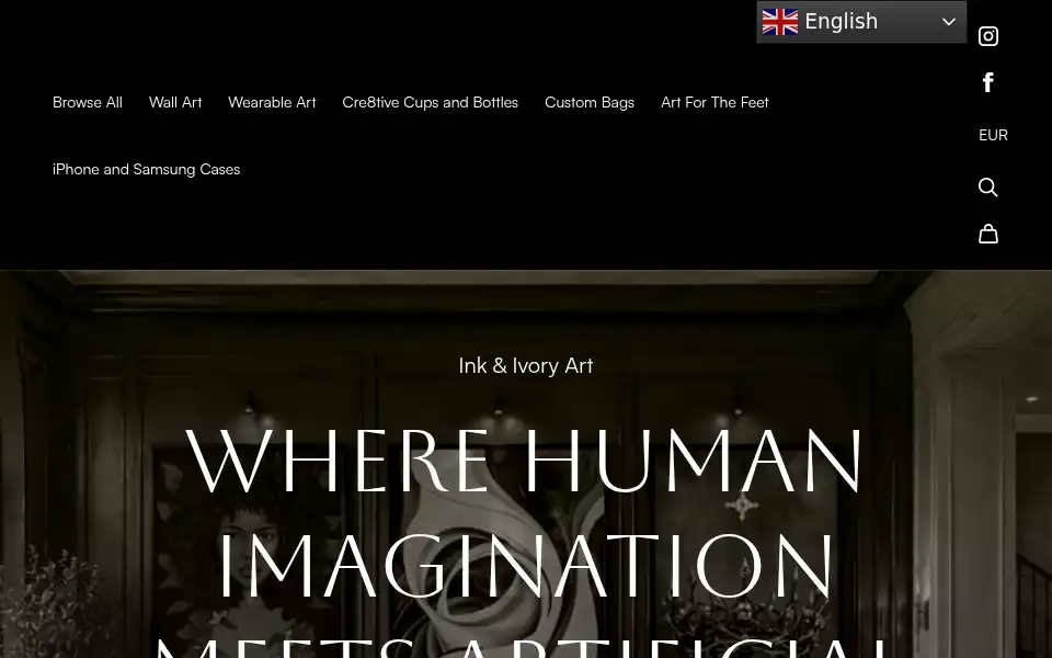 Screenshot of inkandivoryart.com