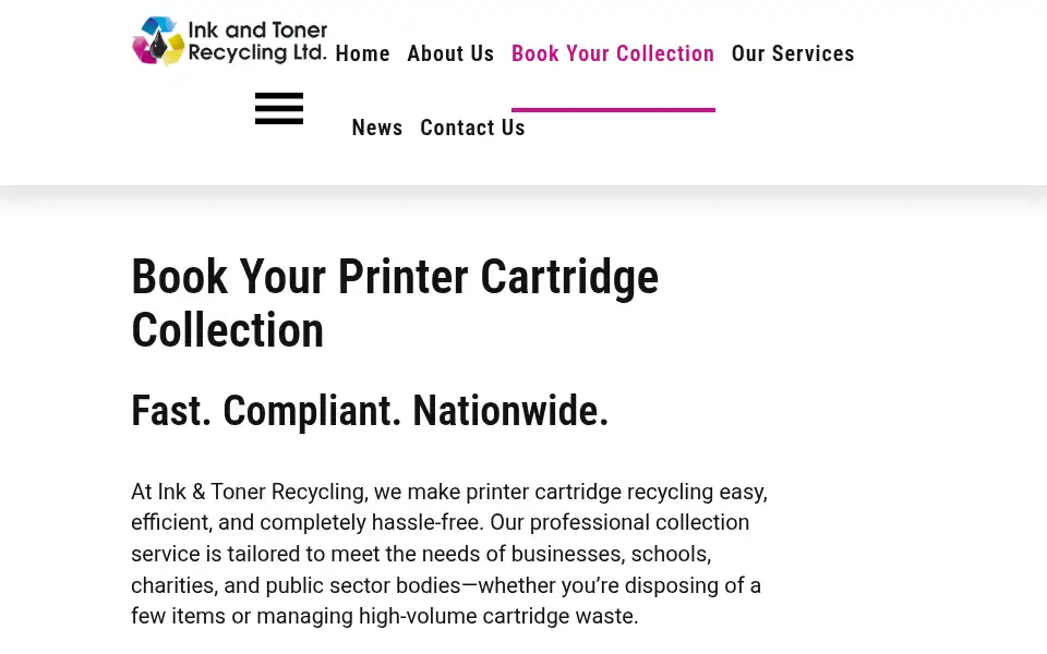 Screenshot of inkandtonerrecycling.co.uk