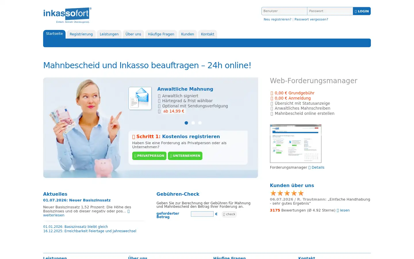 Screenshot of inkasso-sofort.de
