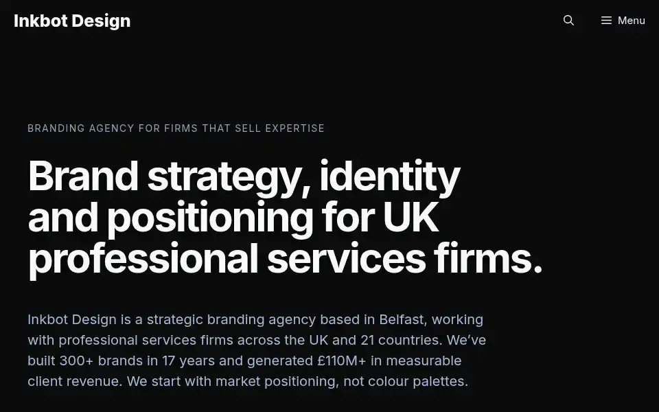 Screenshot of inkbotdesign.com