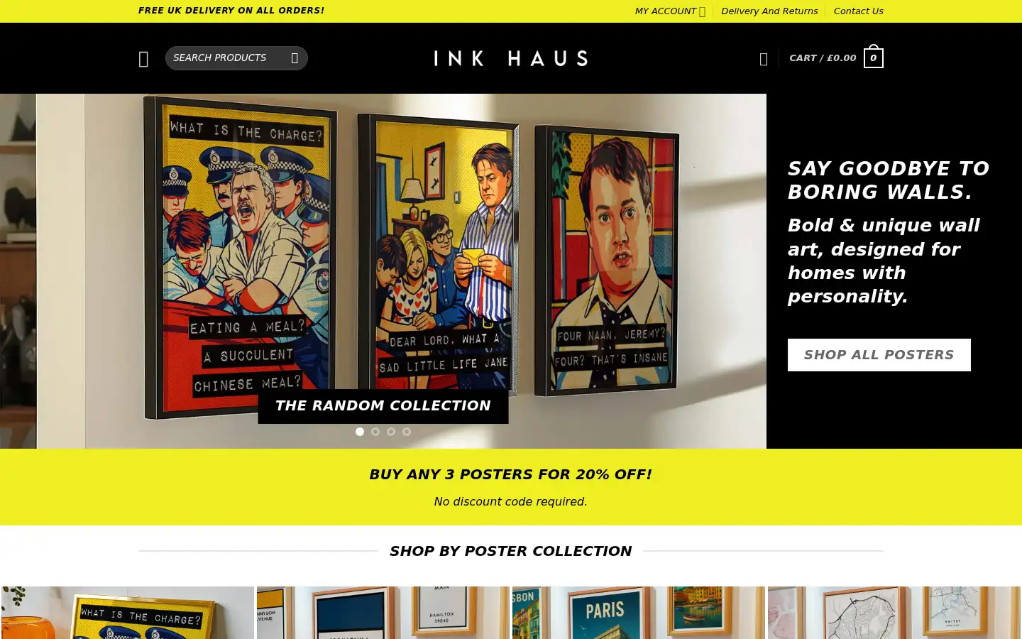 Screenshot of inkhausprints.co.uk
