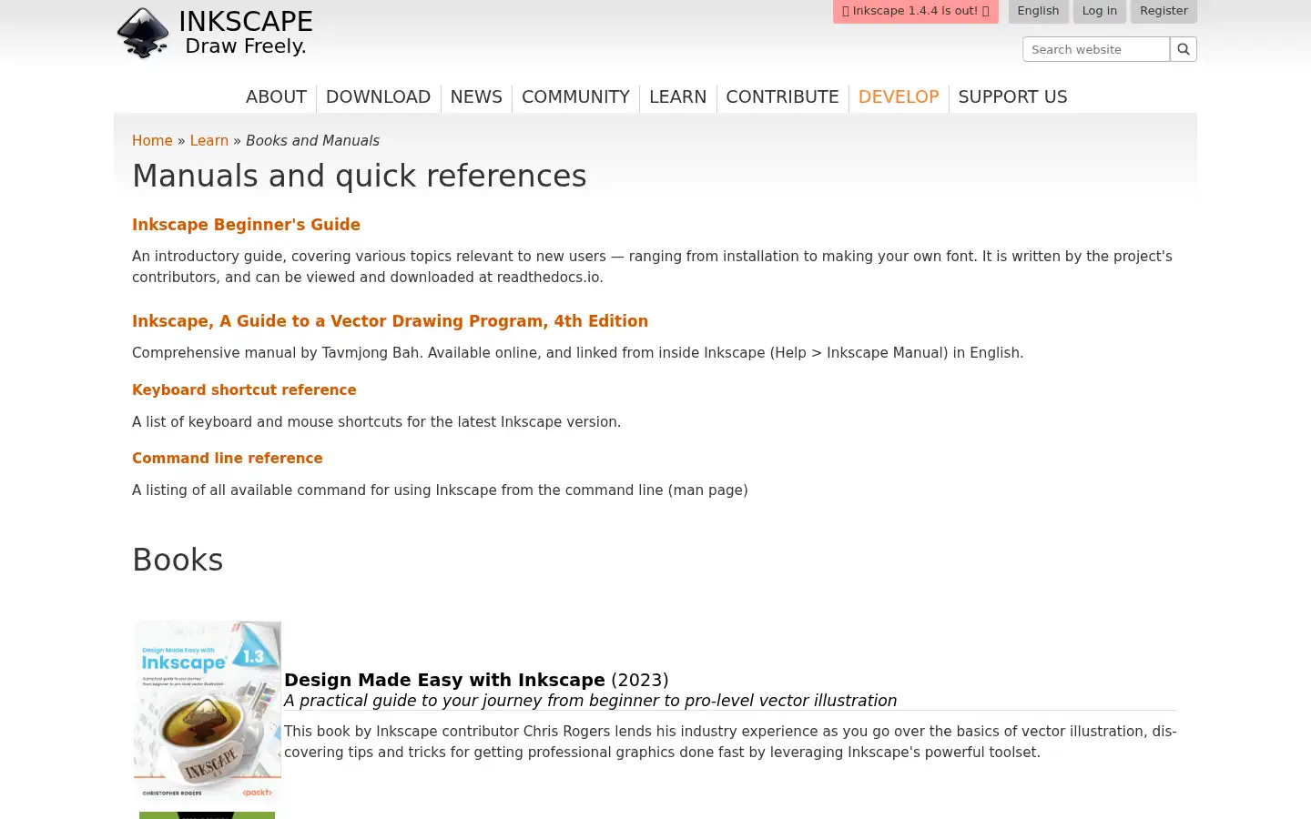 Screenshot of inkscape.org