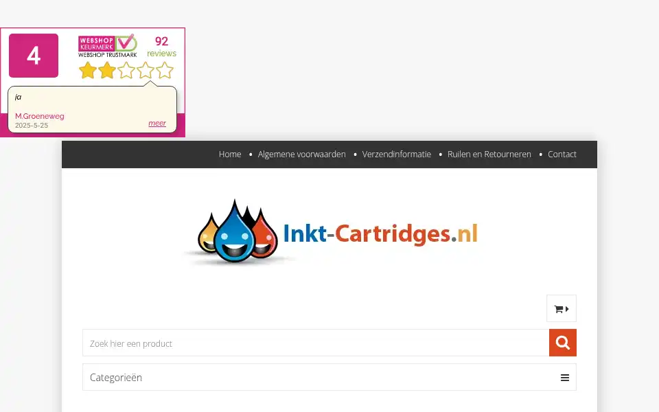 Screenshot of inkt-cartridges.nl