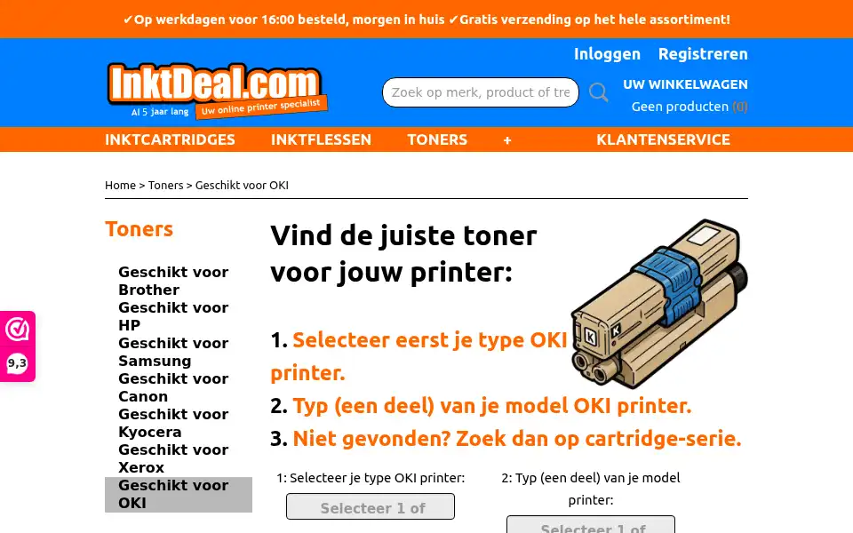 Screenshot of inktdeal.com