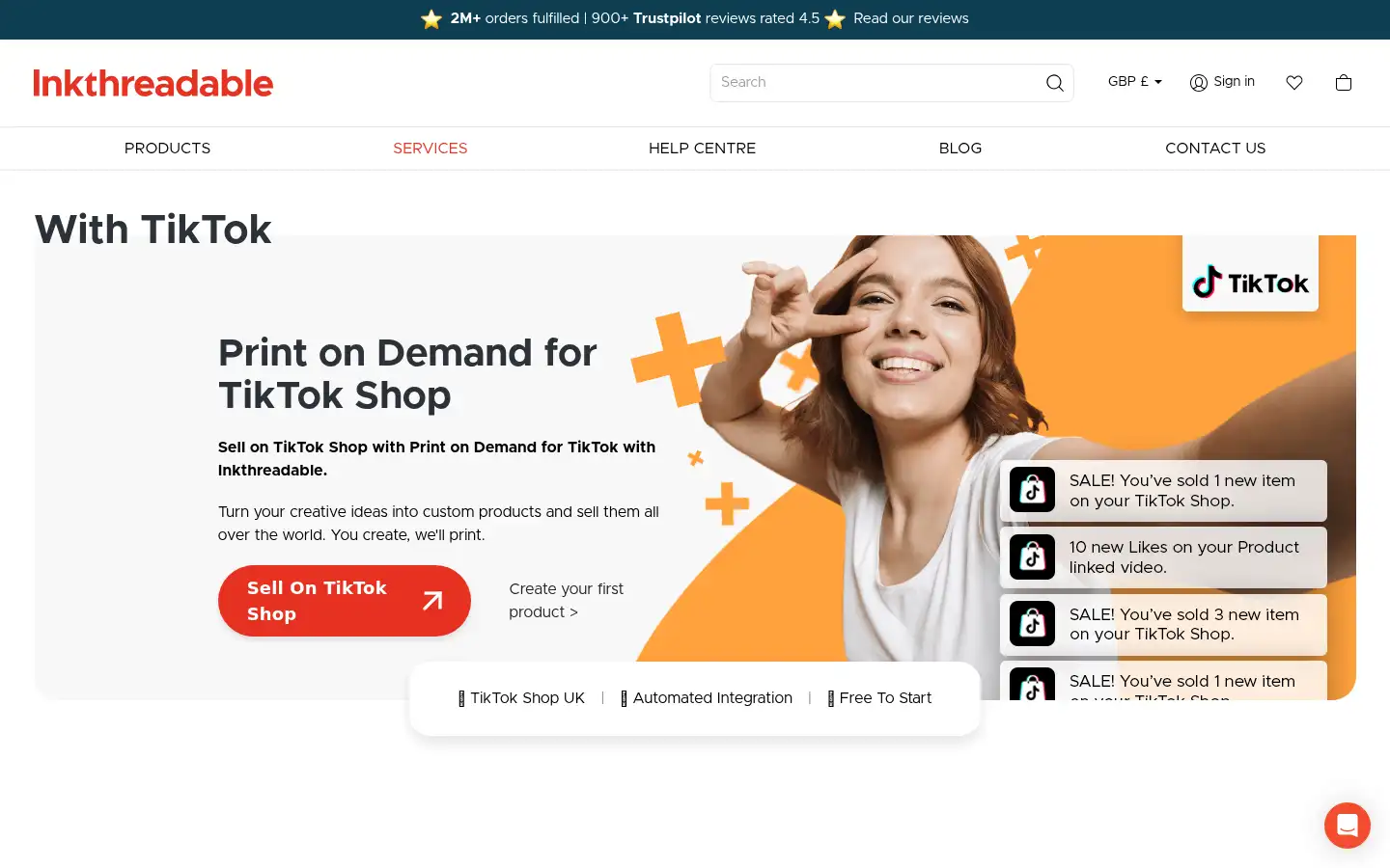 Screenshot of inkthreadable.co.uk