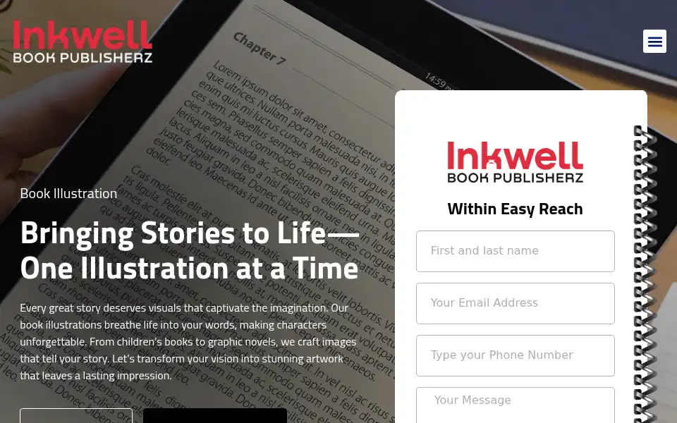 Screenshot of inkwellbookpublisherz.com