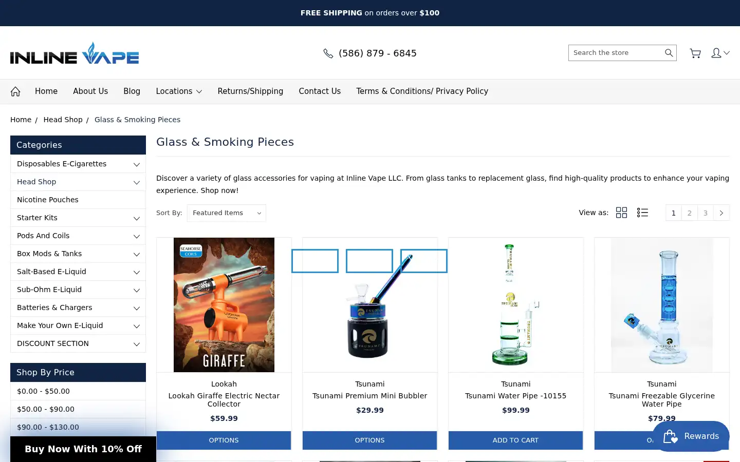 Screenshot of inlinevape.com