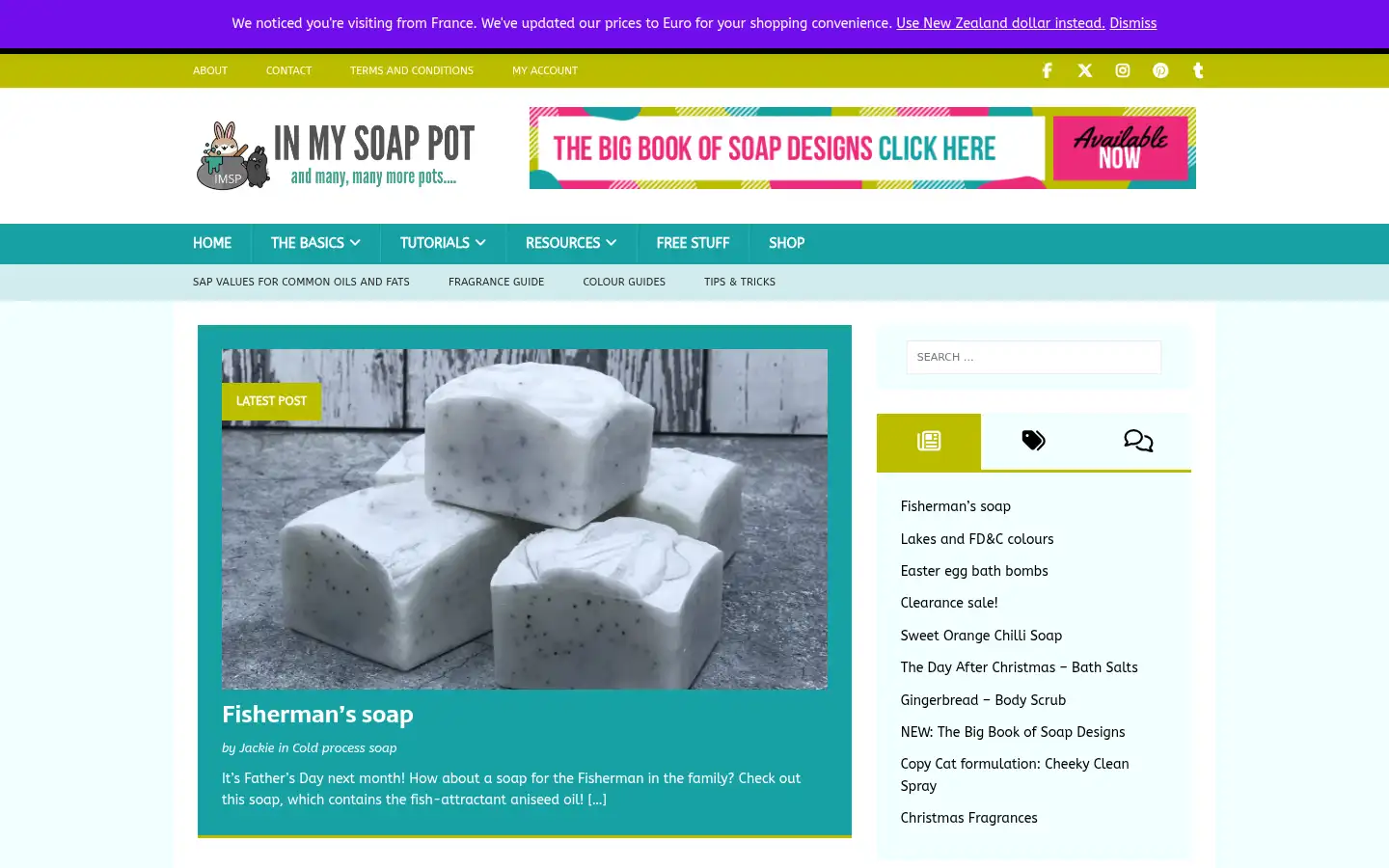 Screenshot of inmysoappot.co.nz