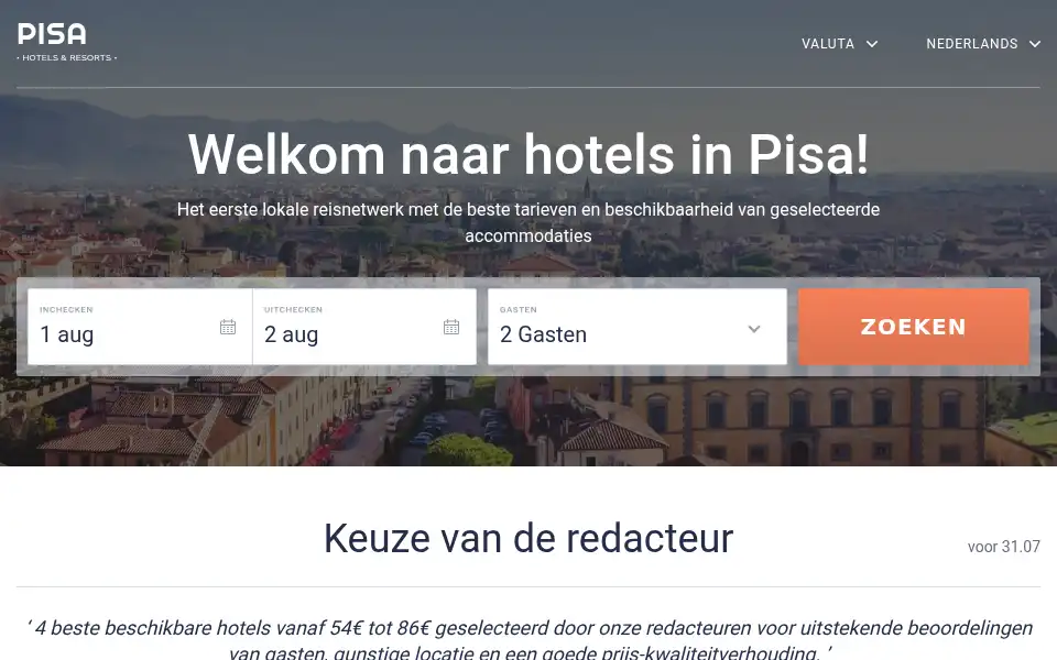Screenshot of inner-city-pisa.pisa-hotels.com