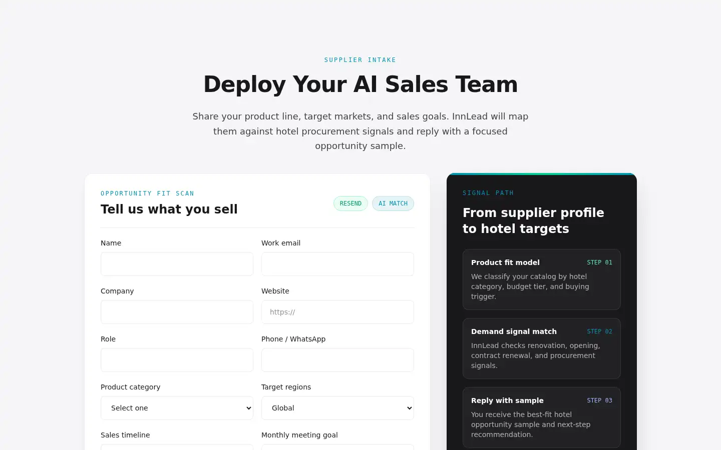 Screenshot of innlead.ai