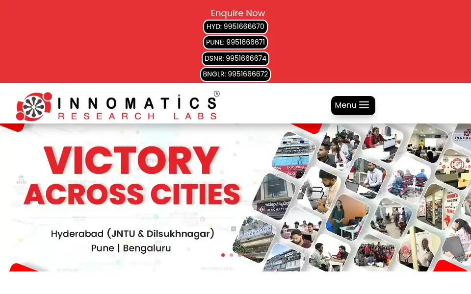 Screenshot of innomatics.in