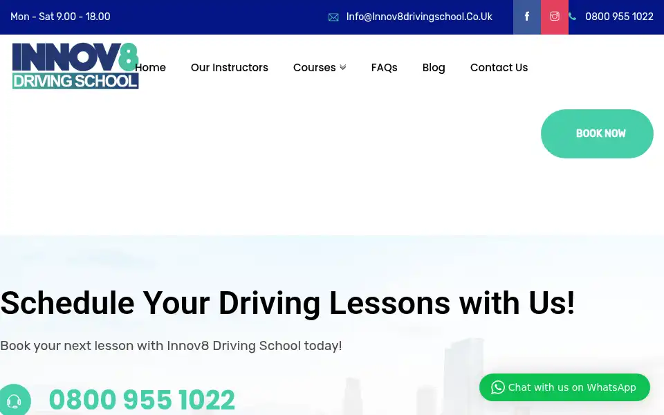 Screenshot of innov8drivingschool.co.uk